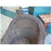 Image 2 : Qty 2 Barrel-Back Outlook Woven Rattan Chairs 32" x 25" x 35" Back Ht.