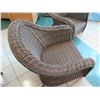Image 6 : Qty 2 Barrel-Back Outlook Woven Rattan Chairs 32" x 25" x 35" Back Ht.