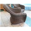 Image 8 : Qty 2 Barrel-Back Outlook Woven Rattan Chairs 32" x 25" x 35" Back Ht.