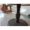 Image 8 : Rectangular Wooden Table w/ Round Metal Base 60" x 36" x 30"H