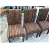 Image 2 : Qty 4 Woven Chairs 19" x 16" x 36" Back Ht.