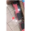 Image 13 : Large Thick Glass Table-Top w/ Wooden Base 100" x 50" (red rolling carts not included). Tiny nick