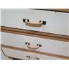 Image 4 : Wooden 3-Drawer Nightstand w/Woven Handles & Stone Top 24"x20"x25"H