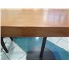 Image 4 : Wooden Table w/ Round Metal Base 36" x 36" x 30" H
