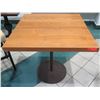 Image 1 : Wooden Bar-Height Table w/ Round Metal Base 36"x36"x36" H