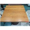 Image 2 : Wooden Bar-Height Table w/ Round Metal Base 36"x36"x36" H