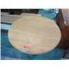 Image 2 : Small Textured Wooden Bistro Table w/ Wooden Base 36" Dia, 30" Ht. (has crack on top)