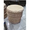Image 3 : Round Stone-Look Side Table, Composite Material 20" Dia, 22" H
