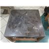Image 2 : Wooden Side Table w/ Undershelf & Natural Stone Top 26"x26"x18" H