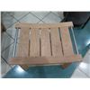Image 2 : Frontgate Teak & Brushed Stainless Steel Shower Bench 24"x17"x19"H (surface faded, shows some wear)