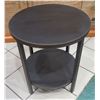 Image 1 : Round Black Side Table w/ Undershelf 20" Dia, 22" H