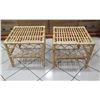 Image 1 : Qty 2 Square Rattan Side Tables 18"x18"x16" H