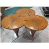 Image 1 : Wooden Tri-Table, Fusion of 3 Round Tables 33"x18"x19"H