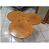 Image 2 : Wooden Tri-Table, Fusion of 3 Round Tables 33"x18"x19"H