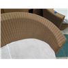 Image 2 : Woven Synthetic Rattan Lounger w/ White Dust Cover Over Cushion 74"x34"