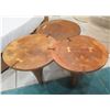 Image 1 : Wooden Tri-Table, Fusion of 3 Round Tables 33"x18"x19"H