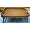 Image 1 : Woven Rattan Bedside Tray w/ Handles & Folding Legs 26"x16"x13"H