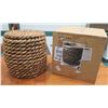 Image 1 : New Crate & Barrel Samar Ottoman Side Table, Thick Woven Design Al 232-142 (17" Dia, 19"H)