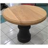 Image 1 : Small Textured Wooden Bistro Table w/ Wooden Base 36" Dia, 30" H