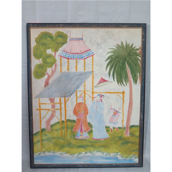Large Framed Canvas Art, Reproduction, Coated Aluminum Frame 40" x 50"
