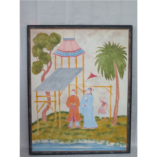 Large Framed Canvas Art, Reproduction, Coated Aluminum Frame 40" x 50"
