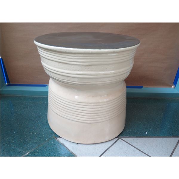 Tall Round Ceramic Side Table 25  Dia x 24 H