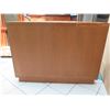 Image 8 : Curved Wooden 3-Tier Shelving Unit 48" x 19" x 34"H (some surface scratches, wear/tear)