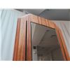 Image 2 : Tall Wood-Framed Mirror w/ Vertical Slatwall Shelf Bracket Rails 8ft X 2ft