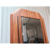 Image 2 : Tall Wood-Framed Mirror w/ Vertical Slatwall Shelf Bracket Rails 8ft X 2ft