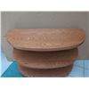 Image 2 : Curved Wooden 3-Tier Shelving Unit 48" x 19" x 34"H (some surface scratches, wear/tear)