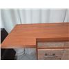 Image 2 : Large 2-Piece Solid Wood Entertainment Center w/ Cabinet & 6 Drawers 120"x30"x43"H