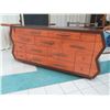 Image 1 : Very Large Geometric Wooden Entertainment Center w/ 13 Drawers 96" x 28" x 42"H