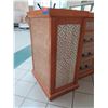 Image 2 : Large 4-Piece Solid Wood Entertainment Center w/ Cabinet & 6 Drawers 120"x30"x43"H