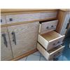 Image 8 : Large 4-Piece Solid Wood Entertainment Center w/ Cabinet & 6 Drawers 120"x30"x43"H