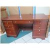 Image 1 : Wooden Desk w/ 7 Drawers (has surface wear/scratches), Locked Drawers 25"X19"X31"H