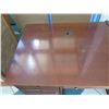 Image 2 : Wooden Desk w/ 7 Drawers (has surface wear/scratches), Locked Drawers 25"X19"X31"H