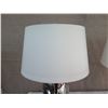 Image 2 : Qty 2 Ceramic Mirrored Lamps w/ White Shades (approx. 30"H w/ shades)