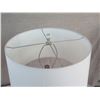 Image 8 : Qty 2 Ceramic Mirrored Lamps w/ White Shades (approx. 30"H w/ shades)