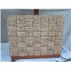 Image 8 : Woven Synthetic Rope Block Lamps w/ Shades (approx. 30"H w/ shades)