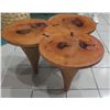 Image 4 : Wooden Tri-Table, Fusion of 3 Round Tables 33"x18"x19"H