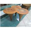 Image 1 : Wooden Tri-Table, Fusion of 3 Round Tables 33"x18"x19"H