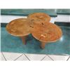 Image 1 : Wooden Tri-Table, Fusion of 3 Round Tables 33"x18"x19"H