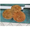 Image 3 : Wooden Tri-Table, Fusion of 3 Round Tables 33"x18"x19"H