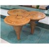 Image 1 : Wooden Tri-Table, Fusion of 3 Round Tables 33"x18"x19"H