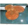 Image 2 : Wooden Tri-Table, Fusion of 3 Round Tables 33"x18"x19"H