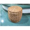 Image 1 : Crate & Barrel Samar Ottoman Side Table w/Thick Woven Design 17" Dia, 19"H