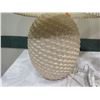 Image 2 : Qty 2 Textured Ceramic Lamps w/ Lampshades (lamshades are warped) Approx. 30" H