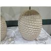 Image 4 : Qty 2 Textured Ceramic Lamps w/ Lampshades, Approx. 29" H