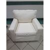 Image 1 : Slipcovered Armchair, Missing 1 Screw-On Leg (Removable Zippered Slipcover) 36" X 36"