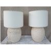 Image 1 : Qty 2 Ceramic Lamps w/ Shades (approx. 30"H w/ shades)